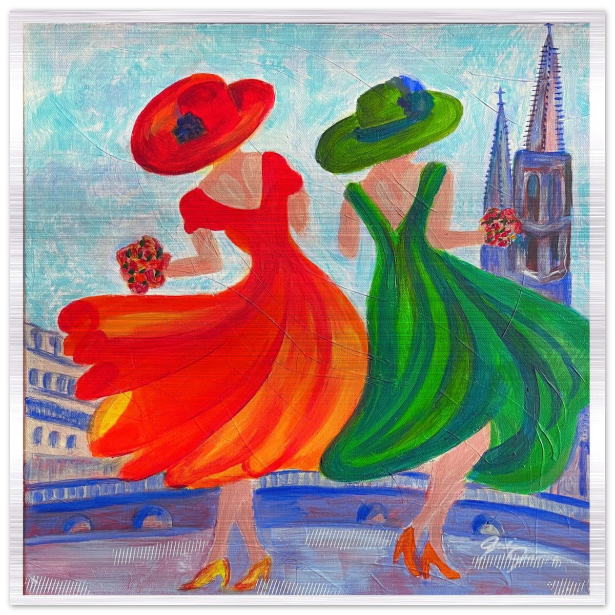 Free and Fabulous - Brushed Aluminum Print 40x40 cm / 16x16″ - Julie Jeanne Art