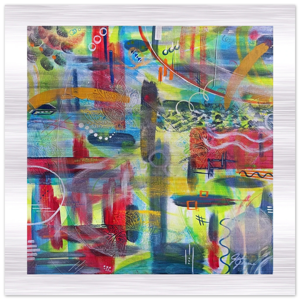 Beautifully Complicated - Brushed Aluminum Print 50x50 cm / 20x20″ - Julie Jeanne Art