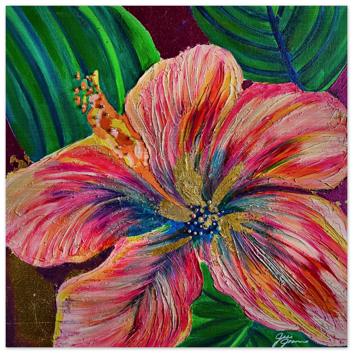 Blooming Brilliance - Brushed Aluminum Print 40x40 cm / 16x16″ - Julie Jeanne Art