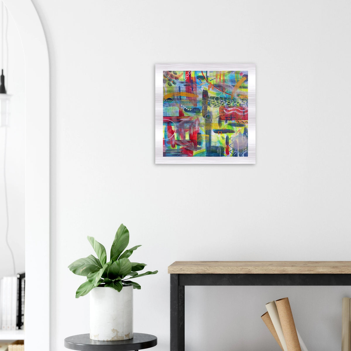 Beautifully Complicated - Brushed Aluminum Print 50x50 cm / 20x20″ - Julie Jeanne Art