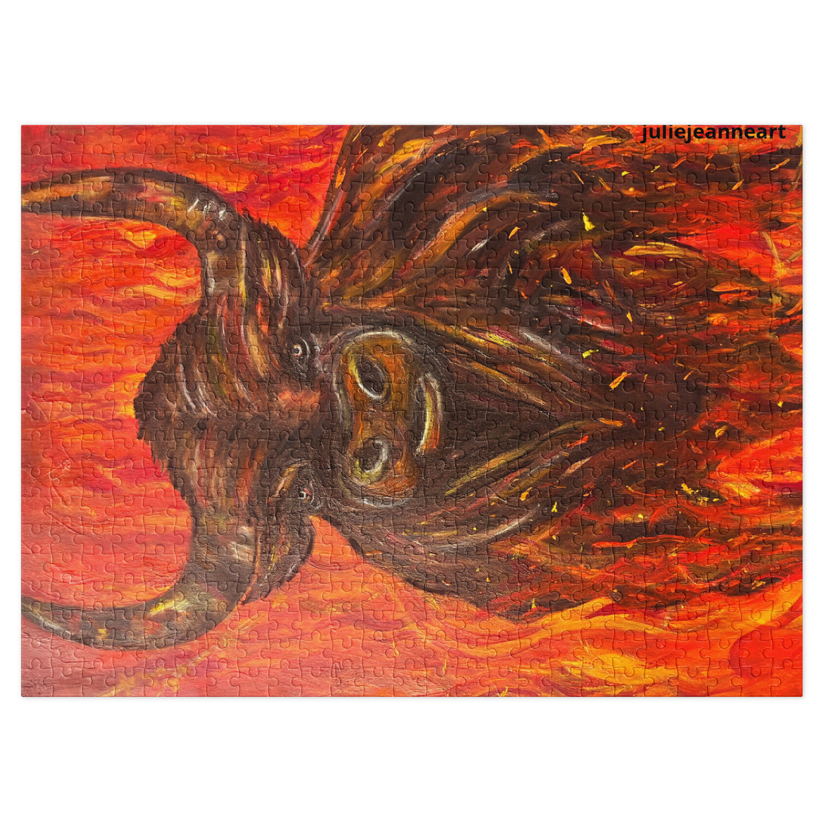 Through the Flames - Jigsaw puzzle with tin - Julie Jeanne Art