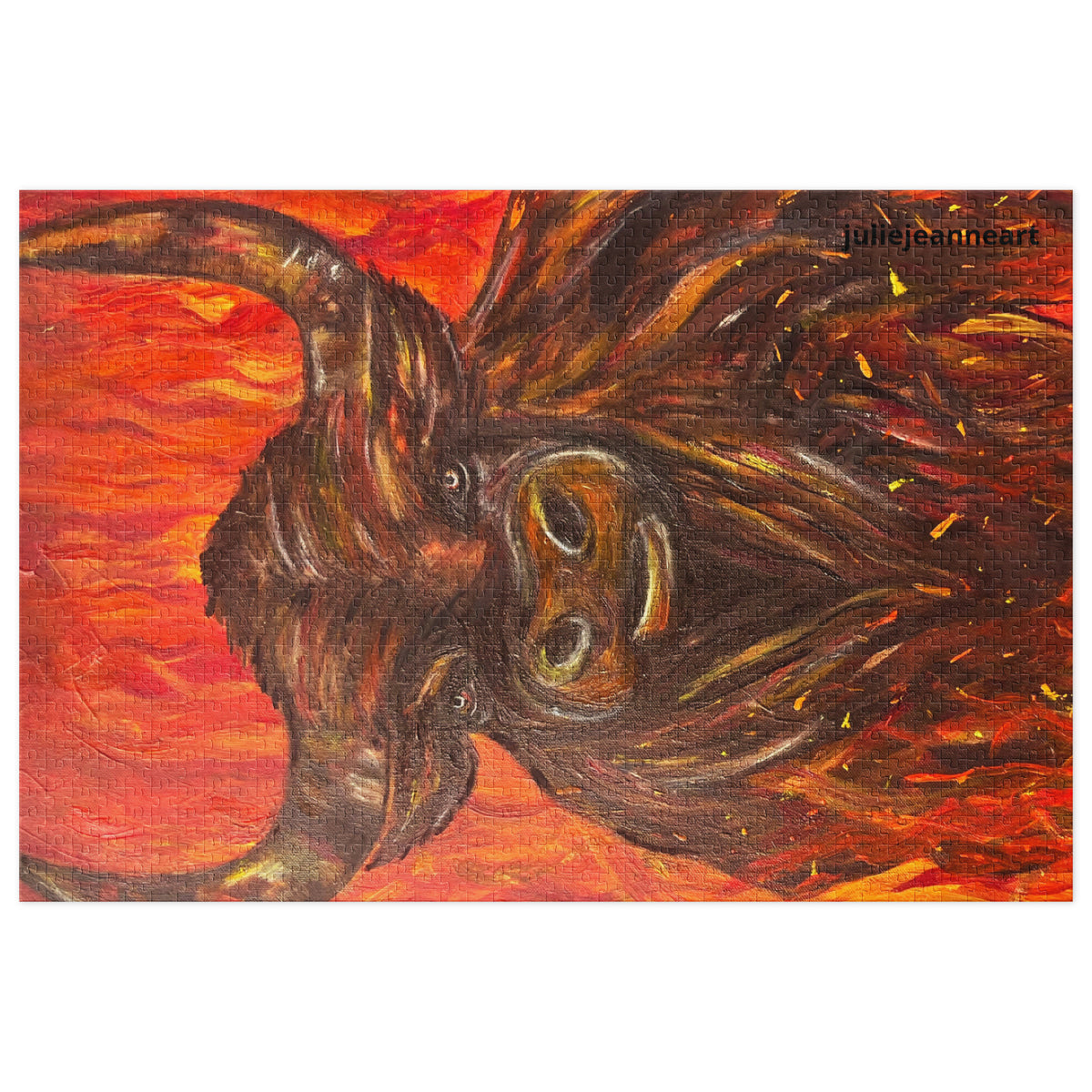 Through the Flames - Jigsaw puzzle with tin - Julie Jeanne Art