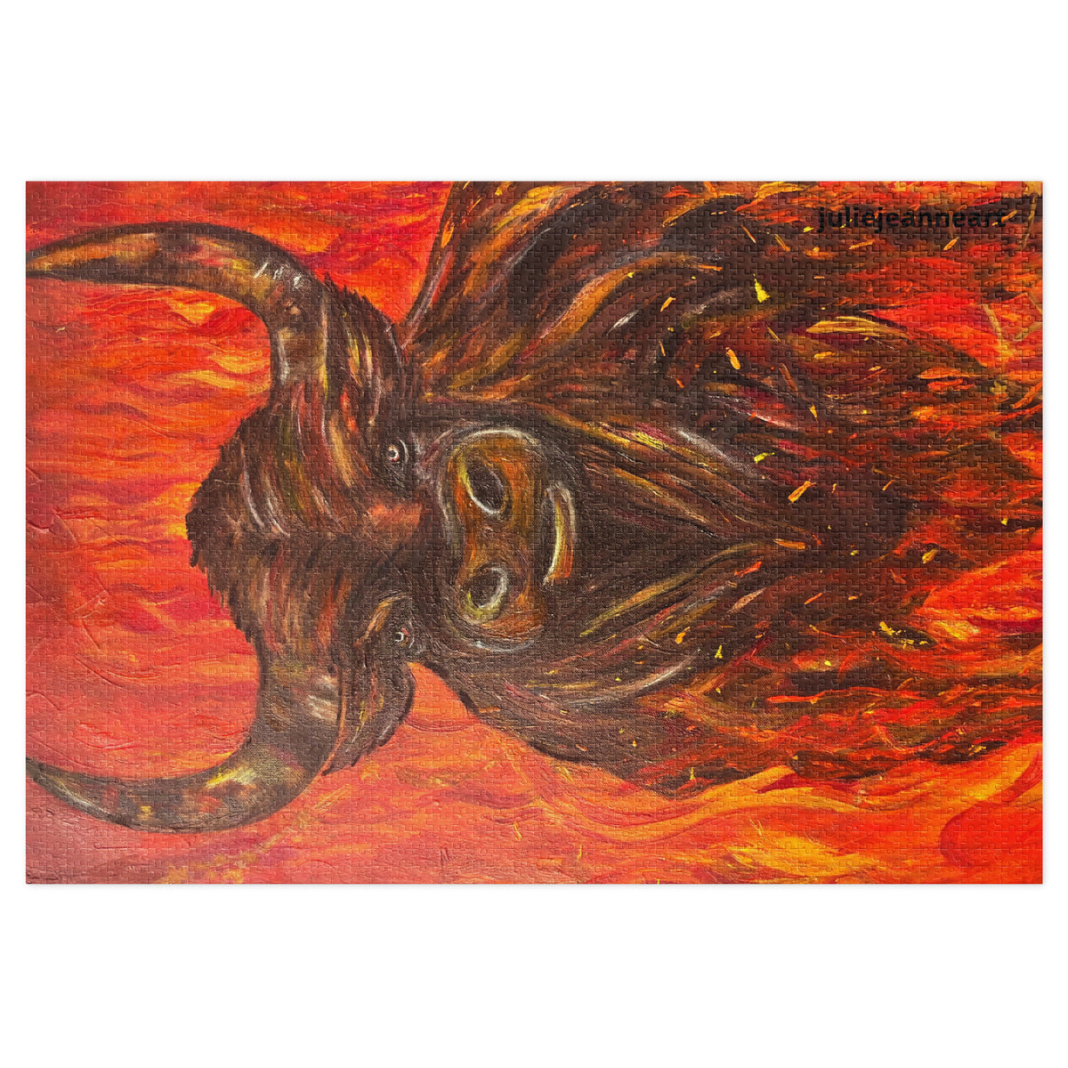 Through the Flames - Jigsaw puzzle with tin - Julie Jeanne Art