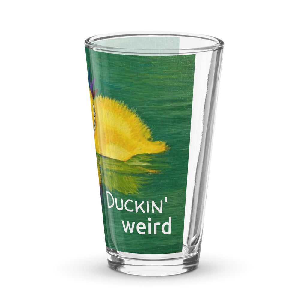Duckin' Weird (Punky Duckling) - Shaker pint glass - Julie Jeanne Art